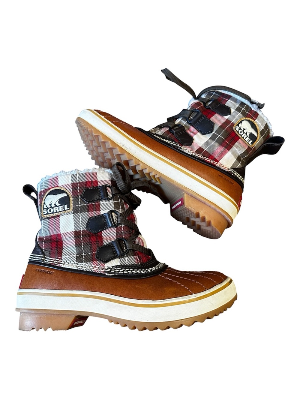 Sorel Tivoli Plaid Lace-Up Waterproof Boots